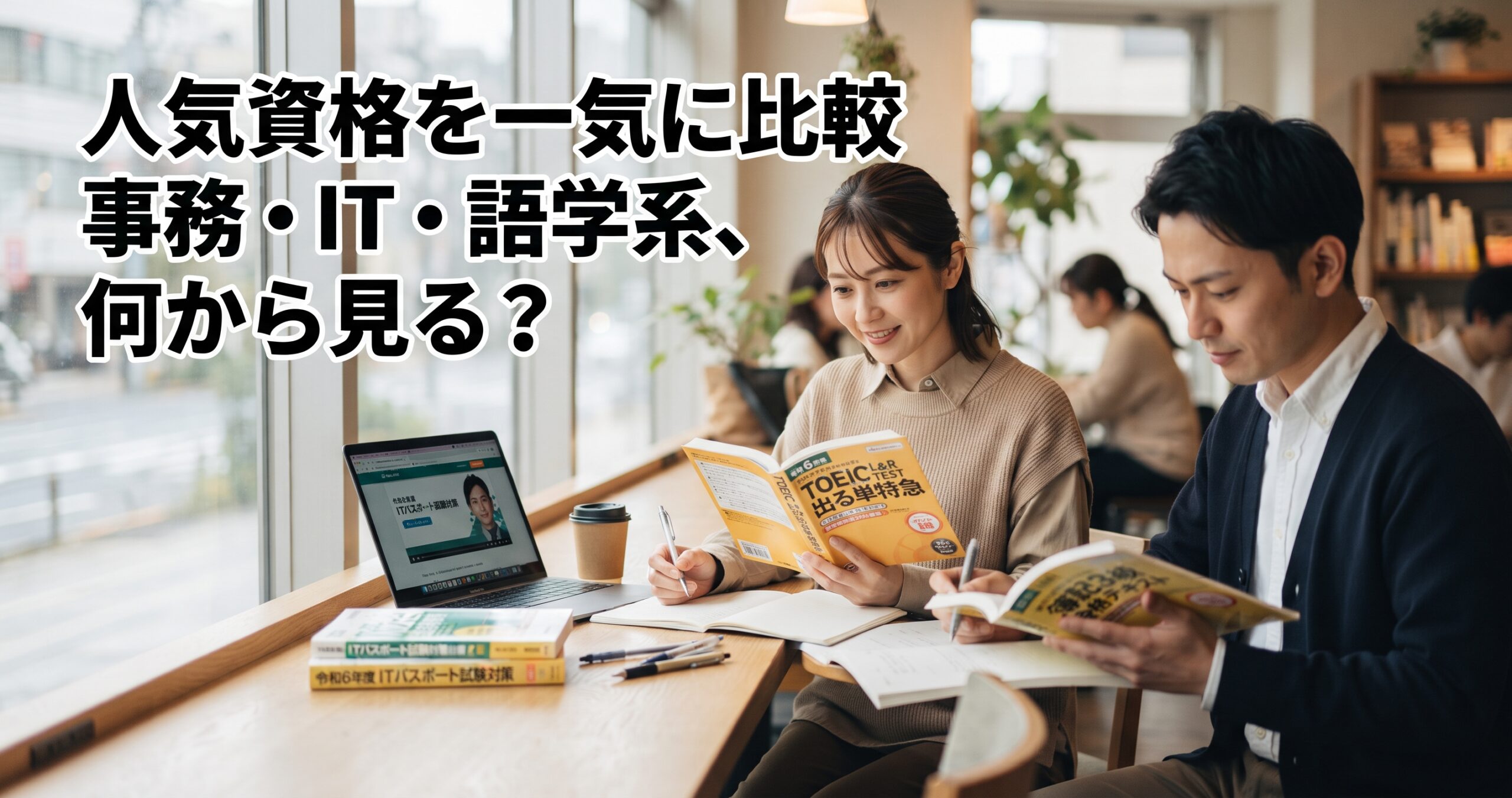 人気資格を一気に比較——事務・IT・語学系、何から見る?